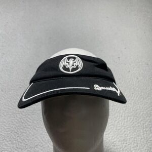 Bacardi Hat Visor Fitted Black White Rum Advertising Promo Mens Golf Logo
